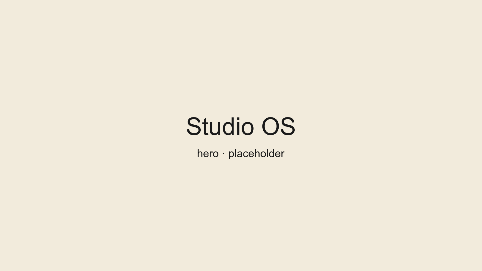 Hlavní pohled na Studio OS